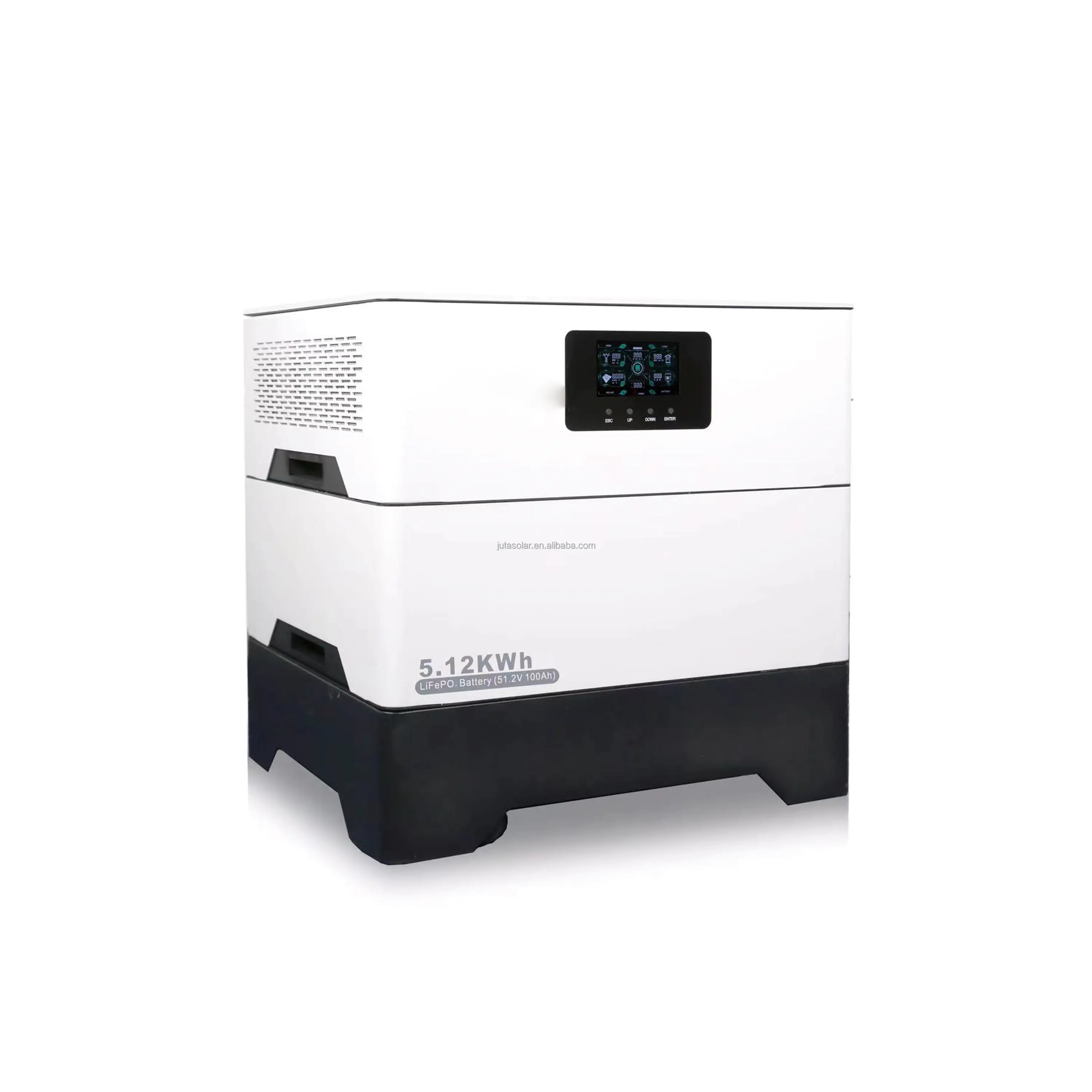 Home Energy Storage System 5kwh 51.2v 100ah Stackable Lithium Lifepo4 Battery Pack 5kw Inverter Mppt Can Hybrid Ip65