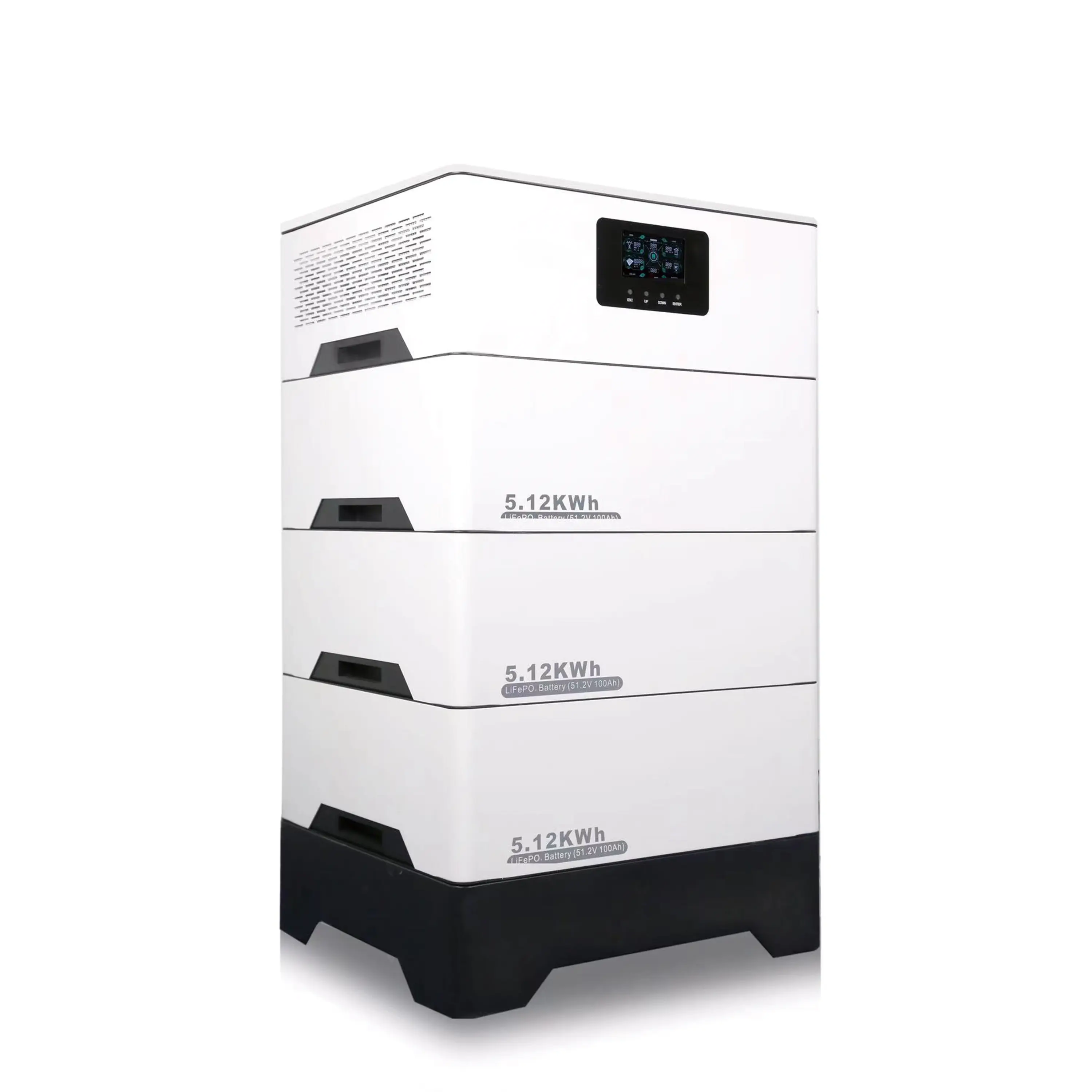 Home Energy Storage System 5kwh 51.2v 100ah Stackable Lithium Lifepo4 Battery Pack 5kw Inverter Mppt Can Hybrid Ip65
