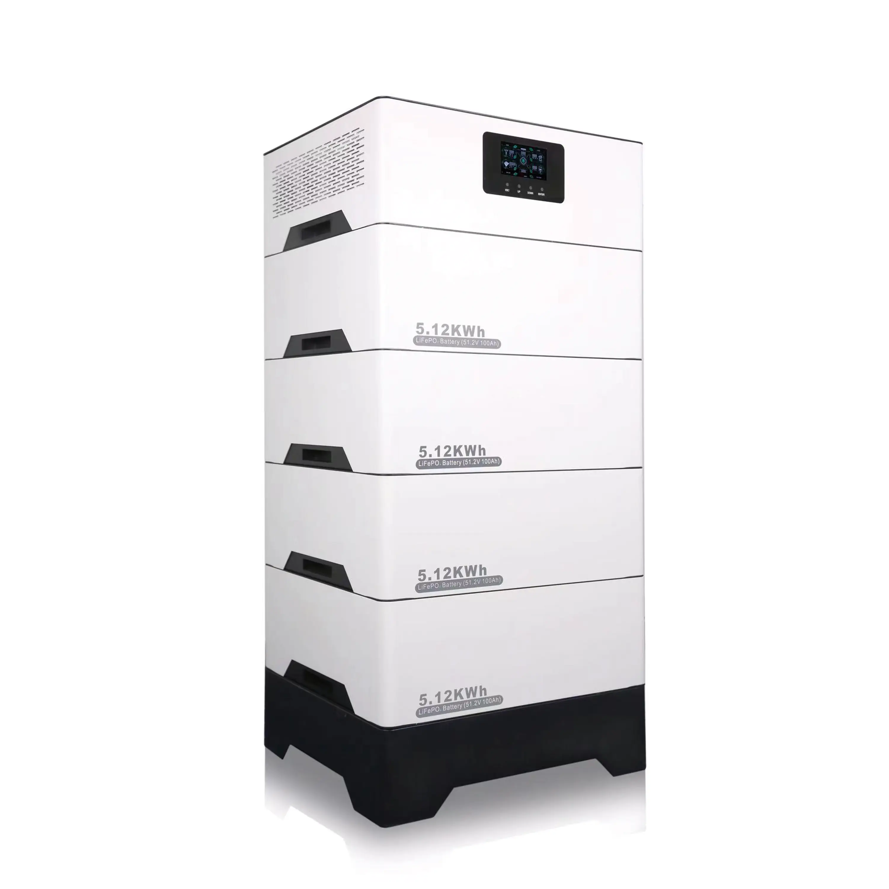 Home Energy Storage System 5kwh 51.2v 100ah Stackable Lithium Lifepo4 Battery Pack 5kw Inverter Mppt Can Hybrid Ip65