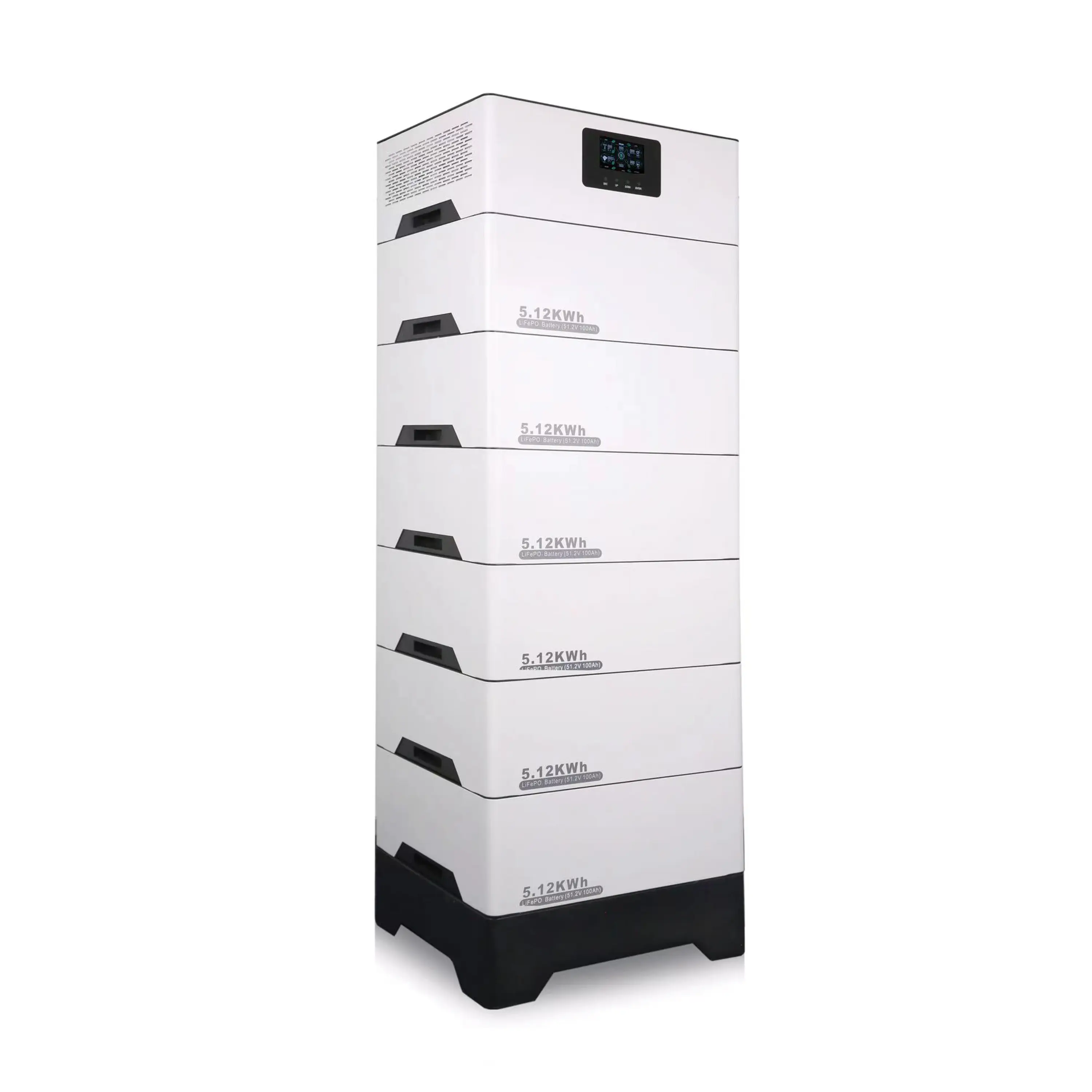 Home Energy Storage System 5kwh 51.2v 100ah Stackable Lithium Lifepo4 Battery Pack 5kw Inverter Mppt Can Hybrid Ip65