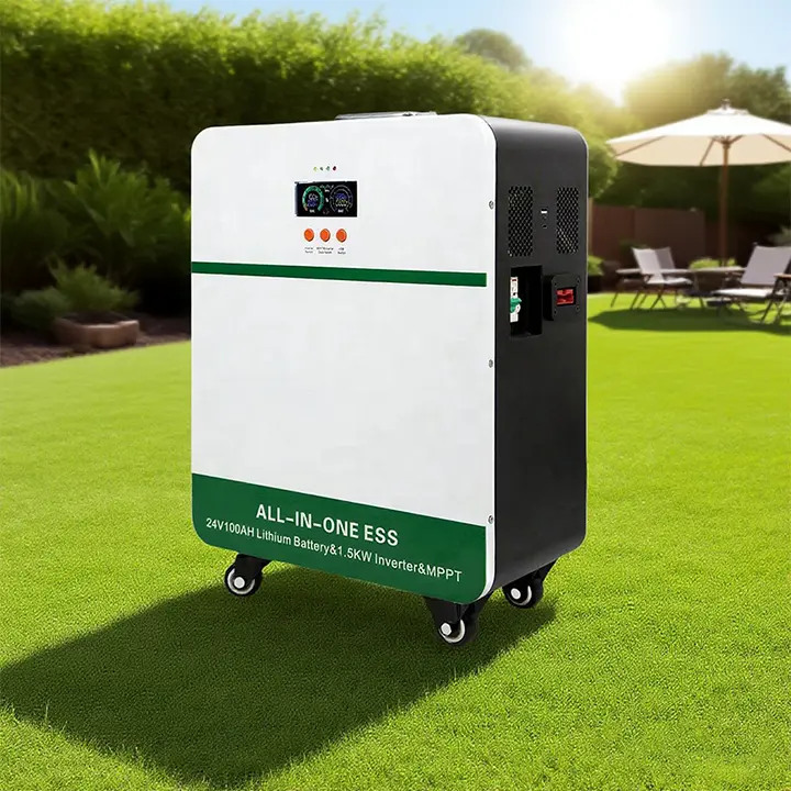 Quality Certifications 24v 100ah 2.56kwh Lithium Ion Battery Pack Wall Mount/floor Stand 1.5kw Pure Sine Wave Inverter Ip65