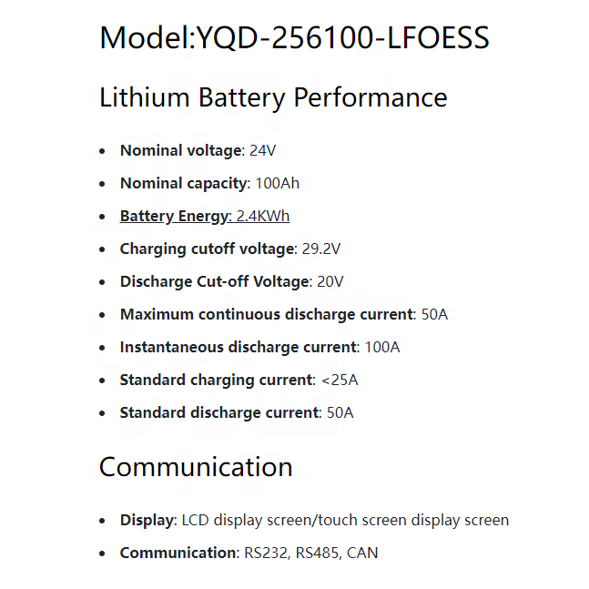 Quality Certifications 24v 100ah 2.56kwh Lithium Ion Battery Pack Wall Mount/floor Stand 1.5kw Pure Sine Wave Inverter Ip65